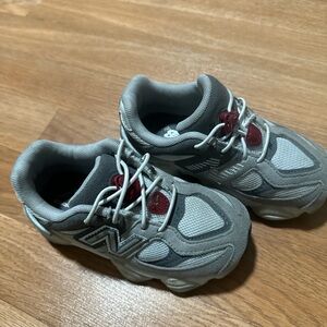 Kids Gray and Red Sneakers
